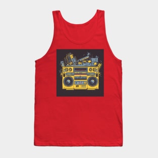 Ghetto Blaster Boom Box 80s Hip-Hop Stereo Tank Top